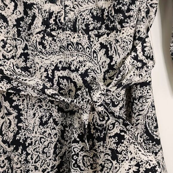 Ann Taylor Petites Cotton 3/4 Length Sleeve Shirt Dress Black White Size 6P - Picture 10 of 10